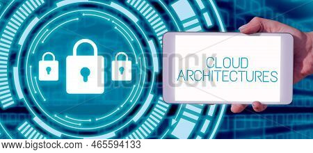 Hand Writing Sign Cloud Architectures. Concept Meaning Various Engineered Databases Softwares Applic