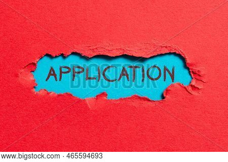 Text Caption Presenting Application. Word For An Order For Something Formal And Usually Written Form