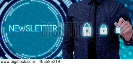 Handwriting Text Newsletter. Internet Concept The Bulletin Was Given To Members Of A Company Regular