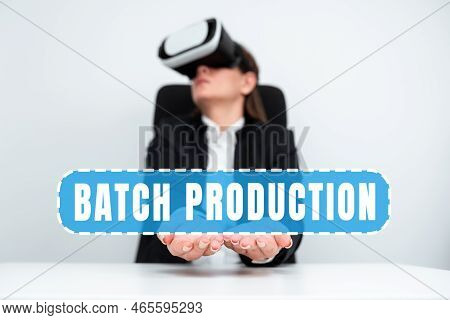 Conceptual Display Batch Production. Business Showcase Products Are Manufactured In Groups Called Ba