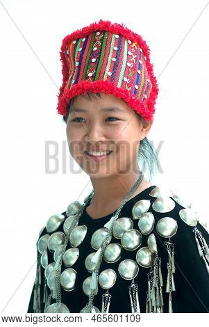 Bangkok, Thailand - January 5, 2010 : An Unidentified  Kachin Or Jingpo Female In Traditional Dress 
