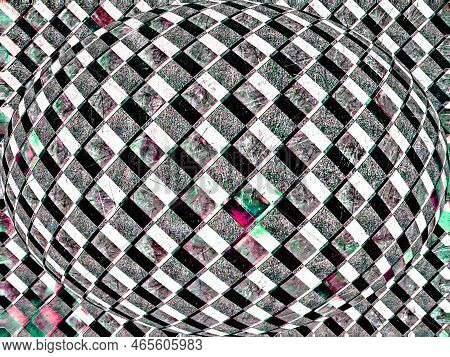 The Texture Of The Plastic Surface In Black Squares. Background Image. Place For Your Text. Scratche