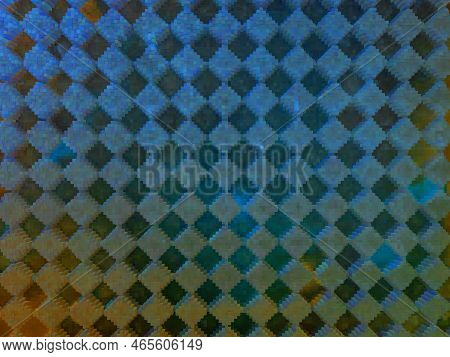 The Texture Of The Plastic Surface In Black Squares. Background Image. Place For Your Text. Scratche