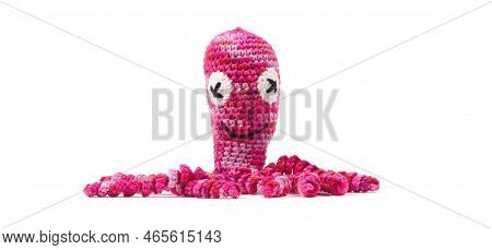 Crochet Squid Or Octopus, Isolated