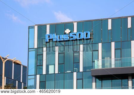 Haifa, Israel - November 1, 2022: Plus500 Fintech Company Research And Development In Matam Business