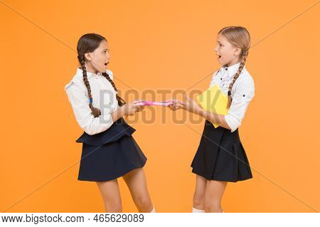 Jealous Friend. Greedy Kids Concept. Sisters Relations Issues. Share Book With Friend. Classmates Ri