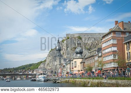 Dinant. Namur - Belgium 15-08-2022. Embankment Of The City Of Dinant. Summer Day