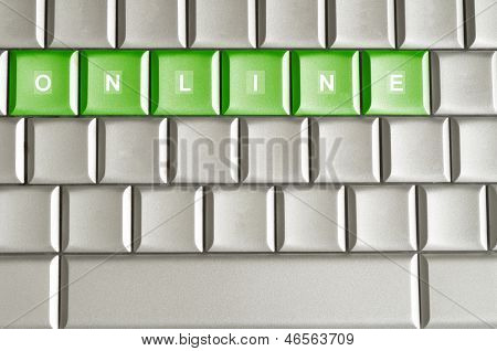 Metallic Keyboard With The Word Online