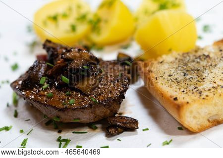 Pan Roasted Steak With Fresh Wild Mushrooms