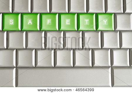 Металлическая клавиатура с слово безопасности