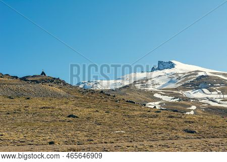Snowy Mountain. Veleta Peak In Sierra Nevada.