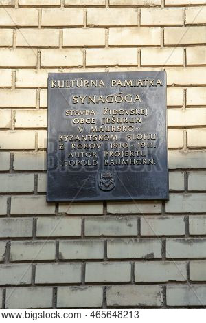 Nitra, Slovakia - November , 13, 2022 : The Nitra Synagogue. Historical Building Used As A Center Fo