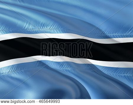 Republic Of Botswana National Flag On Background.