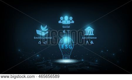 Environmental Social And Governance (esg) Concept.the Company Development Of A Nature Conservation S
