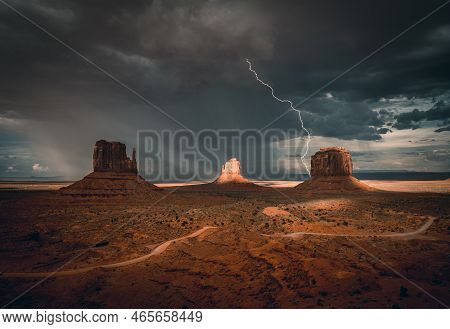 This Is The Natural View Of  Desert With Bad Weather