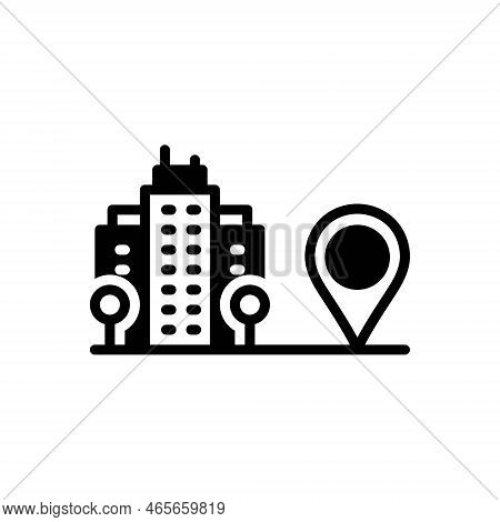Black Solid Icon For Closely Nearby Amenities Nigh Well-nigh Place Apartment Navigation Pointer Prop