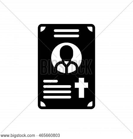Black Solid Icon For Obituaries Eulogy Mourning Necrology Rip Sympathy Tribute