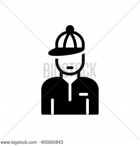 Black Solid Icon For Adolescent Teenage Youthful Juvenile Youngster Stripling Boy
