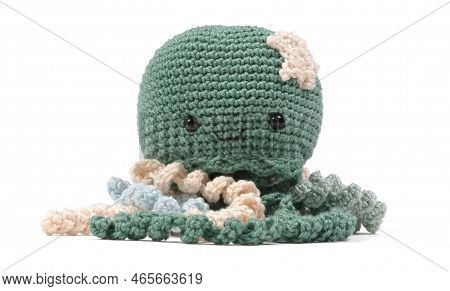 Crochet Squid Or Octopus, Isolated On White