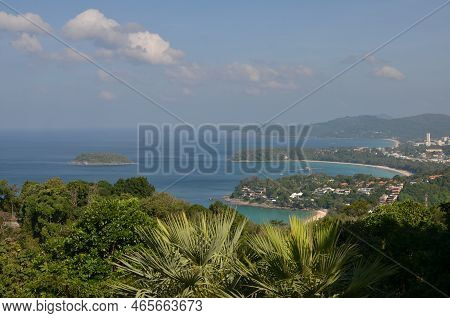 Caribic Panorama Tropical Nature And Ocean Clouds