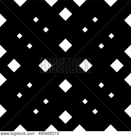 Square Seamless Background Pattern From Black Vintage Bell Symbols Are Different Sizes And Opacity.