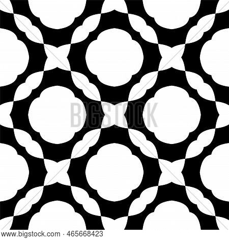 Square Seamless Background Pattern From Black Vintage Bell Symbols Are Different Sizes And Opacity.
