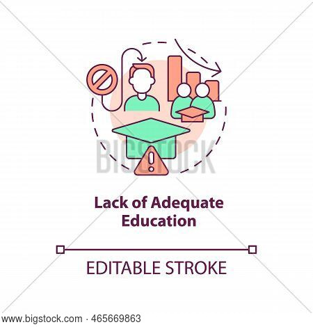 Lack Of Adequate Education Concept Icon. Challenge For Inclusive Development Abstract Idea Thin Line
