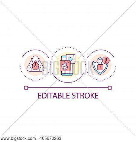 Smartphone Viruses Loop Concept Icon. Malicious Software. Hacking Attack. Digital Threats Abstract I