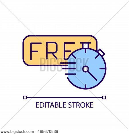 Free Trial Period Rgb Color Icon. Testing App Usage. Demo Version. Temporary Sale. Try Before Buy. I