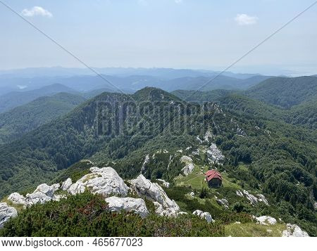 Magnificent Panoramic View From The Top Of Veliki Risnjak In The National Park, Crni Lug - Croatia (