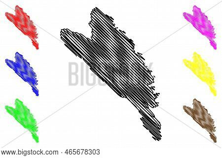 Zlarin Island (republic Of Croatia, Adriatic Sea) Map Vector Illustration, Scribble Sketch Zlarin Ma