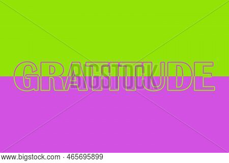 Gratitude, Icon. Colorful Typography Banner With Word. Text Caption, Art Lettering, Creative Colorfu