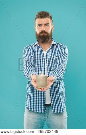 Wear Perfume Subtly. Perfumery. Hipster Men Fashion. Bearded Man In Casual Checkered Shirt