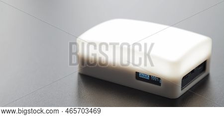 Led Aputure Mc Lit On Top Of A Black Table. Brightness Of Light. Led Concept. Lighting Concept.