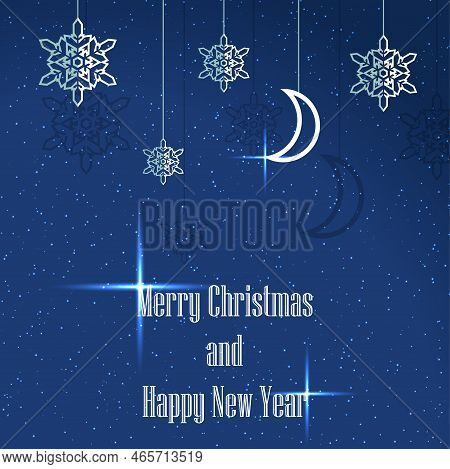 Merry Christmas And Happy New Year Postcard. Vector Illustration