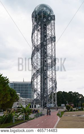 Batumi, Georgia, Ajaria - September 06, 2022: Alphabet Tower In Batumi, Georgia.