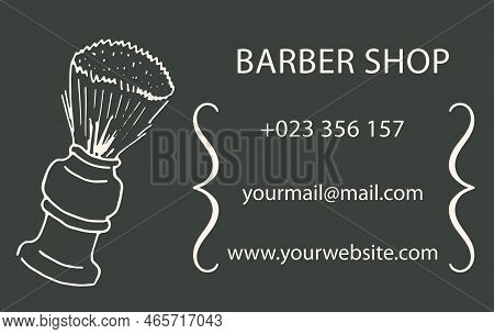 Barbershop Vector Barber Shop Poster With Portrait Of Barber Tool. Line Drawing Of Tool Portrait. Ha