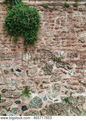Stone Wall Texture. Part Of A Large Stone For Background Or Texture
