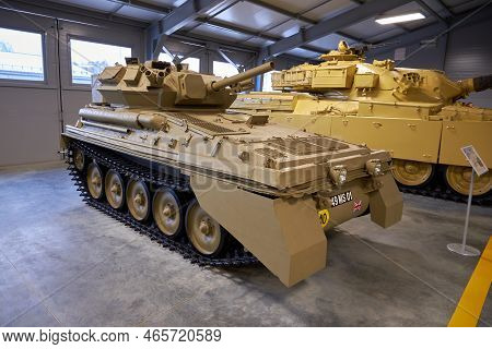 Kubinka, Moscow Region, Russia - November 13, 2022: Fv101 Alvis Scorpion Light Armored Tracked Recon