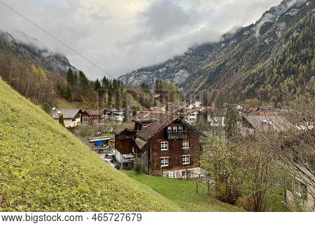 Alpine Mountain Village Of Vättis In The Taminatal Or Vättnertal River Valley - Canton Of St. Gallen