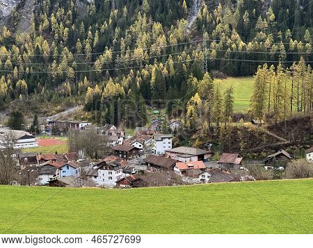 Alpine Mountain Village Of Vättis In The Taminatal Or Vättnertal River Valley - Canton Of St. Gallen