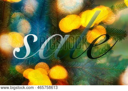 A Background Picture Of Festive Bokey Blurry Christmas Lights During The Holiday Season And Sale Sig