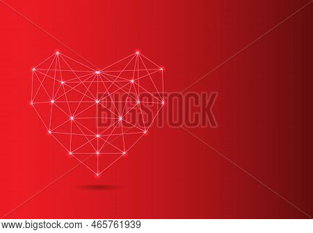 Background Digital Heart, Nerve Connections To Transmit Information Made From Welding Dots To Form A