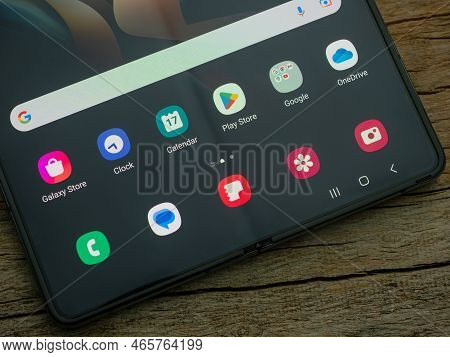 Galati, Romania - November, 17 2022: Samsung Launches Galaxy Z Fold4, The Forth Generation Of A Fold