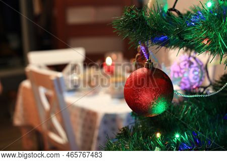 Christmas, Preparation Of The Christmas Eve Table For Dinner.