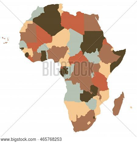 Patchwork Of Africa Map In Earthy Colours