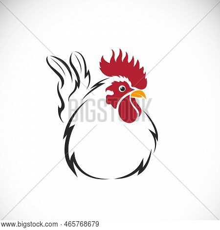 Vector Of Bantam Or White Chicken Design On White Background. Wild Animals. Easy Editable Layered Ve