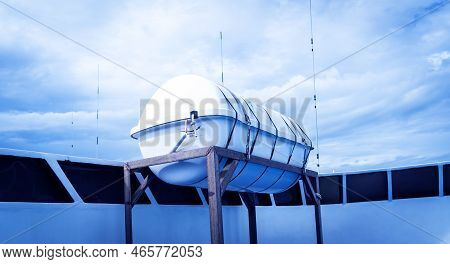 Big Water Tank On Roof Top Or Boat Deck