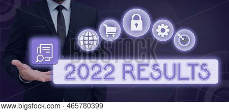 Writing Displaying Text 2022 Results. Business Concept Any Outcome Of An Action Or Event That Happen