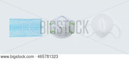 Disposable Kn-95 Mask Vs N95 Mask Vs Surgical Mask. Covid-19 Prevention. H1n1, H5n1 Safety Measures.